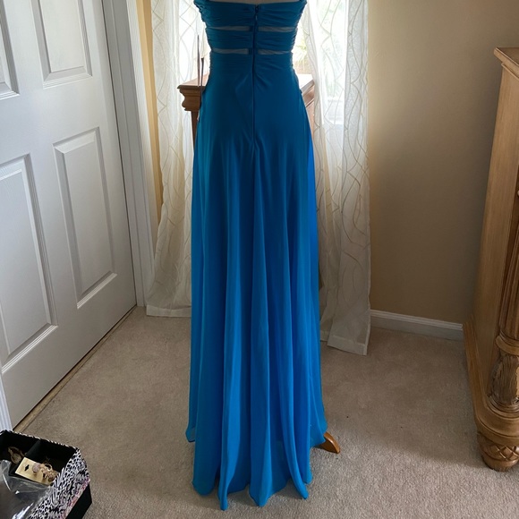 Blue Pleated Gown - Picture 3 of 7